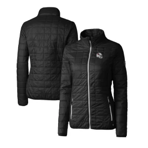 Arizona cardinals cutter buck womens helmet logo rainier primaloft eco insulated full zip puffer jacket Black