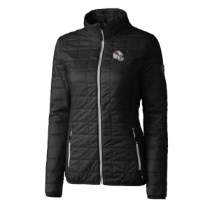 Arizona cardinals cutter buck womens helmet logo rainier primaloft eco insulated full zip puffer jacket Black S