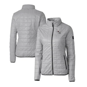 Arizona cardinals cutter buck womens helmet logo rainier primaloft eco insulated full zip puffer jacket Gray