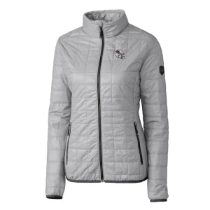 Arizona cardinals cutter buck womens helmet logo rainier primaloft eco insulated full zip puffer jacket Gray S