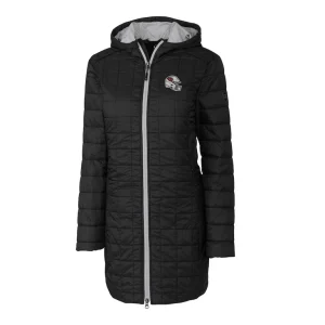 Arizona cardinals cutter buck womens helmet logo rainier primaloft eco insulated hooded long coat Black S