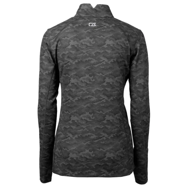 Arizona cardinals cutter buck womens helmet logo traverse camo print stretch quarter zip pullover top Black M