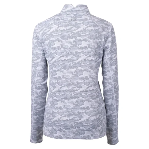 Arizona cardinals cutter buck womens helmet logo traverse camo print stretch quarter zip pullover top Charcoal M