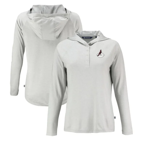 Arizona cardinals cutter buck womens historic coastline epic comfort eco recycled raglan pullover hoodie Gray