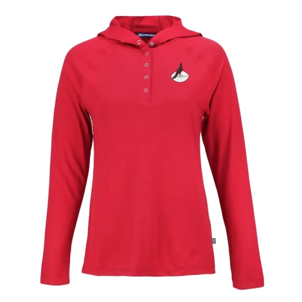 Arizona cardinals cutter buck womens historic coastline epic comfort eco recycled raglan pullover hoodie Red S