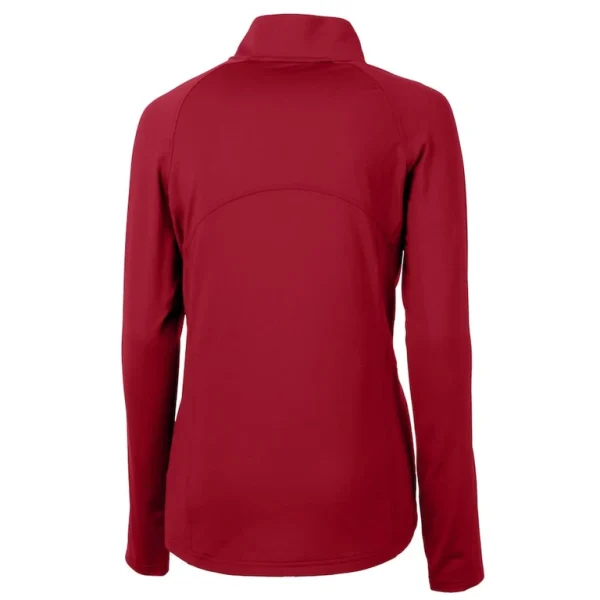 Arizona cardinals cutter buck womens historical adapt eco knit stretch recycled raglan half zip top Red M