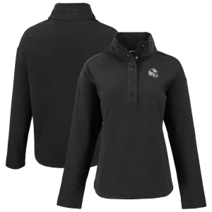 Arizona cardinals cutter buck womens hunts point eco half snap sweatshirt Black