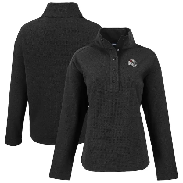Arizona cardinals cutter buck womens hunts point eco half snap sweatshirt Black