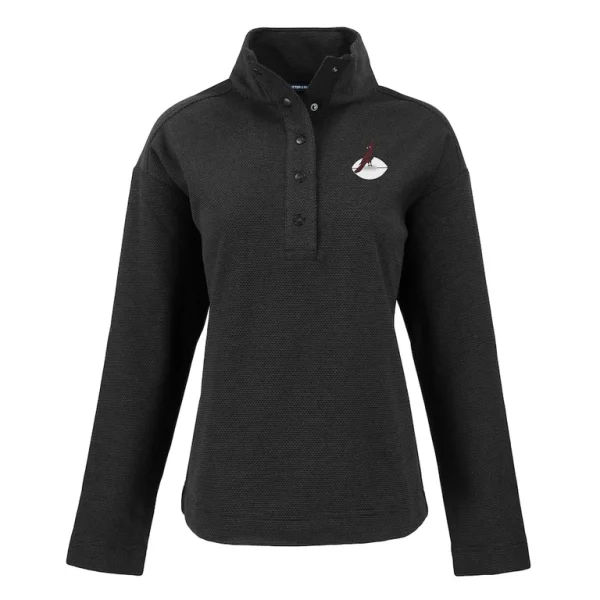 Arizona cardinals cutter buck womens hunts point eco half snap sweatshirt Black S
