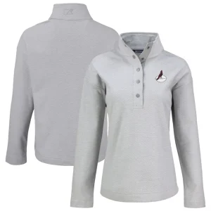 Arizona cardinals cutter buck womens hunts point eco half snap sweatshirt Gray