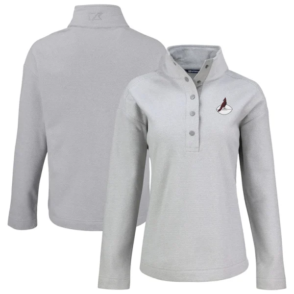 Arizona cardinals cutter buck womens hunts point eco half snap sweatshirt Gray