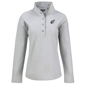 Arizona cardinals cutter buck womens hunts point eco half snap sweatshirt Gray S