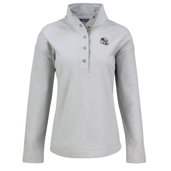 Arizona cardinals cutter buck womens hunts point eco half snap sweatshirt Gray S