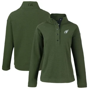 Arizona cardinals cutter buck womens hunts point eco half snap sweatshirt Green