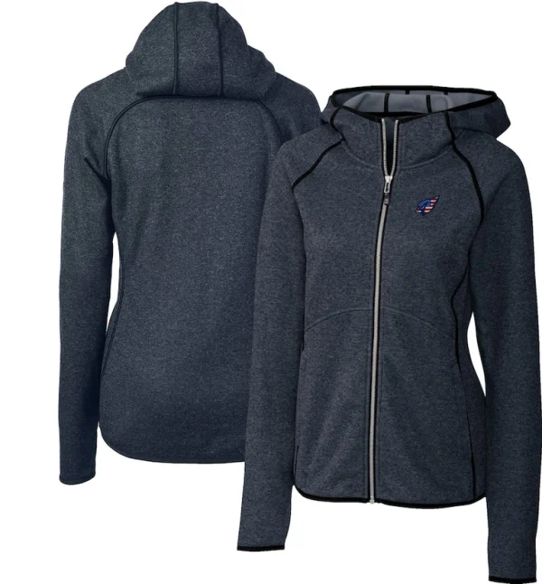 Arizona cardinals cutter buck womens mainsail full zip jacket Heathered navy