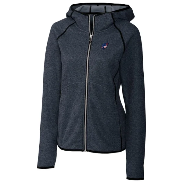 Arizona cardinals cutter buck womens mainsail full zip jacket Heathered navy S