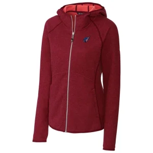 Arizona cardinals cutter buck womens mainsail full zip jacket Heathered red S