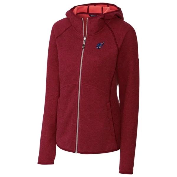 Arizona cardinals cutter buck womens mainsail full zip jacket Heathered red S