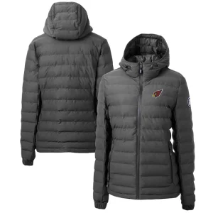 Arizona cardinals cutter buck womens mission ridge repreve eco insulated full zip puffer jacket Gray