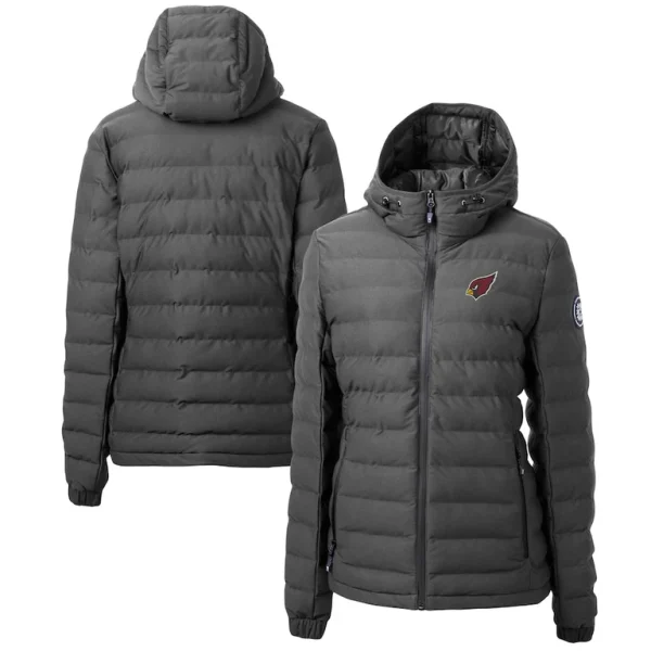 Arizona cardinals cutter buck womens mission ridge repreve eco insulated full zip puffer jacket Gray