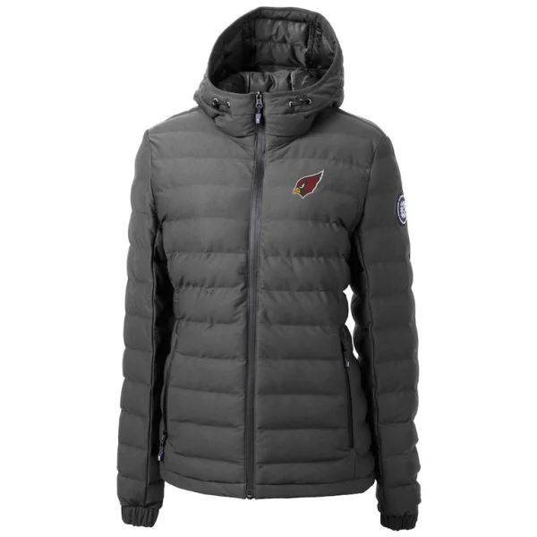 Arizona cardinals cutter buck womens mission ridge repreve eco insulated full zip puffer jacket Gray S