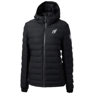 Arizona cardinals cutter buck womens mission ridge repreve® eco insulated full zip hoodie puffer jacket Black S