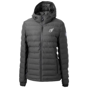 Arizona cardinals cutter buck womens mission ridge repreve® eco insulated full zip hoodie puffer jacket Gray S