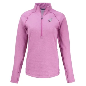 Arizona cardinals cutter buck womens peshastin eco fleece recycled half zip top Pink S