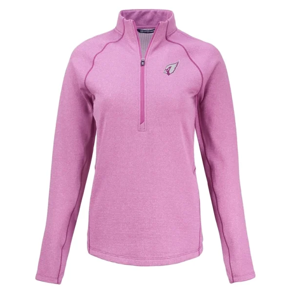 Arizona cardinals cutter buck womens peshastin eco fleece recycled half zip top Pink S