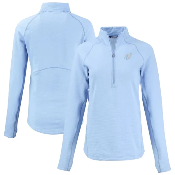 Arizona cardinals cutter buck womens peshastin eco fleece recycled half zip top Powder blue