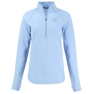 Arizona cardinals cutter buck womens peshastin eco fleece recycled half zip top Powder blue S