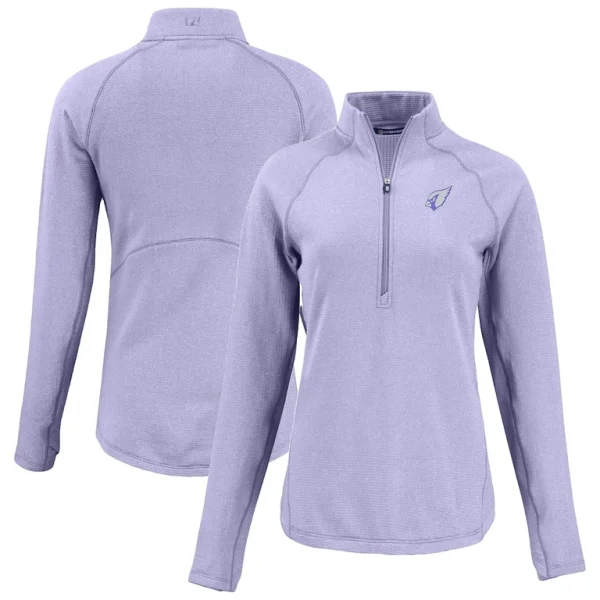 Arizona cardinals cutter buck womens peshastin eco fleece recycled half zip top Purple