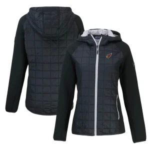 Arizona cardinals cutter buck womens rainier primaloft eco full zip hybrid jacket Black