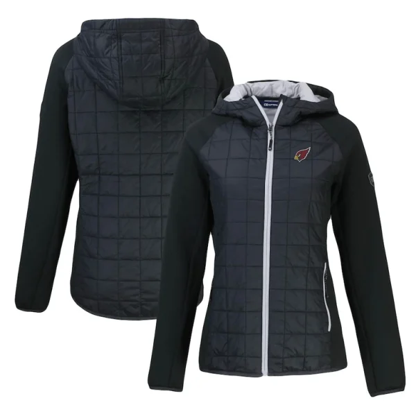 Arizona cardinals cutter buck womens rainier primaloft eco full zip hybrid jacket Black