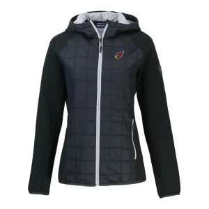 Arizona cardinals cutter buck womens rainier primaloft eco full zip hybrid jacket Black S