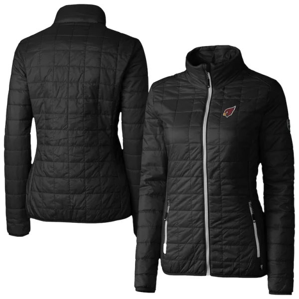 Arizona cardinals cutter buck womens rainier primaloft eco insulated full zip puffer jacket Black