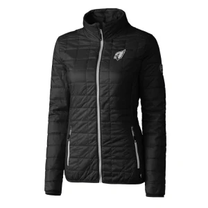 Arizona cardinals cutter buck womens rainier primaloft eco insulated full zip puffer jacket Black S