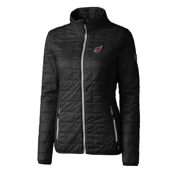 Arizona cardinals cutter buck womens rainier primaloft eco insulated full zip puffer jacket Black S