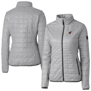 Arizona cardinals cutter buck womens rainier primaloft eco insulated full zip puffer jacket Gray