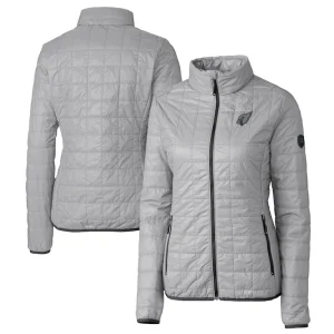 Arizona cardinals cutter buck womens rainier primaloft eco insulated full zip puffer jacket Gray