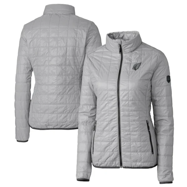 Arizona cardinals cutter buck womens rainier primaloft eco insulated full zip puffer jacket Gray