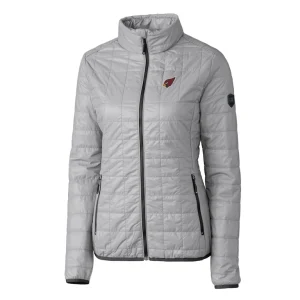 Arizona cardinals cutter buck womens rainier primaloft eco insulated full zip puffer jacket Gray S