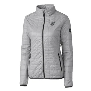 Arizona cardinals cutter buck womens rainier primaloft eco insulated full zip puffer jacket Gray S