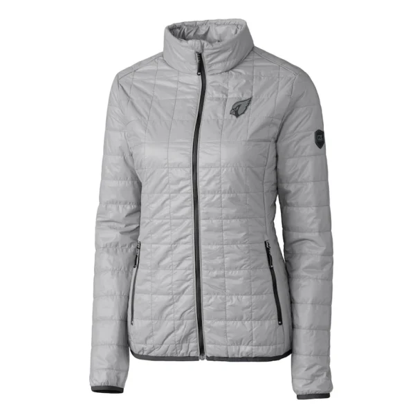 Arizona cardinals cutter buck womens rainier primaloft eco insulated full zip puffer jacket Gray S
