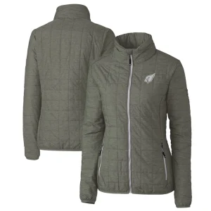 Arizona cardinals cutter buck womens rainier primaloft eco insulated full zip puffer jacket Heather gray