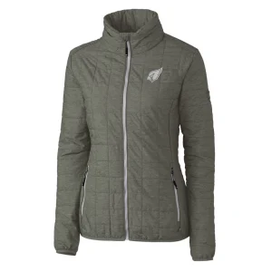 Arizona cardinals cutter buck womens rainier primaloft eco insulated full zip puffer jacket Heather gray S