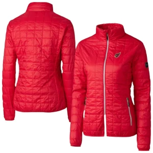 Arizona cardinals cutter buck womens rainier primaloft eco insulated full zip puffer jacket cardinal Cardinal