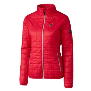 Arizona cardinals cutter buck womens rainier primaloft eco insulated full zip puffer jacket cardinal Cardinal S