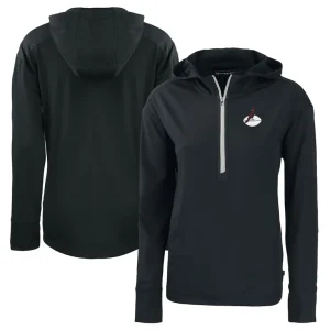 Arizona cardinals cutter buck womens throwback daybreak eco recycled half zip hoodie Black