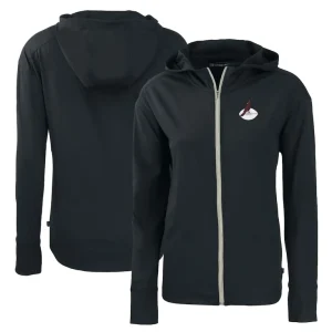 Arizona cardinals cutter buck womens throwback daybreak eco recycled half zip hoodie Black